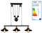 GLOBO Hängelampe Vintage 3-Flammig Hängeleuchte Pendelleuchte Esszimmerlampe Höhenverstellbar (Industrie Pendellampe, Küchenlampe, 92 cm, Höhe 180 cm, Altmessing)