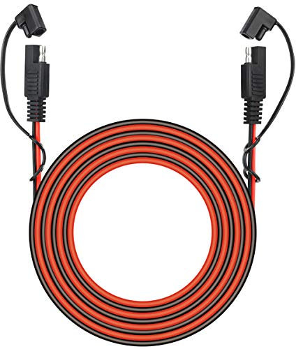 muyimu 25 Foot Sae to Sae 2 Pin Quick Disconnect Harness,DC 12V Power Connector Plug Battery Charger Sae Power Extension Cable Motorcycle,Car,Tractor,18 AWG Gauge + Dust Cap