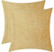 CaliTime Kissenbezüge Kissenhülle 2 Stück Cozy Kissenbezüge für Couch Sofa Heimdekoration Solide Gefärbt Weich Chenille 40cm x 40cm Gold