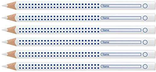 Faber-Castell 110801 - Buntstift Jumbo Grip, für Heft und Tafel, weiß (6)