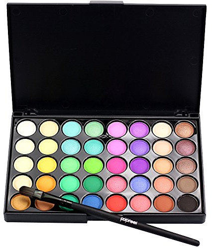 Allence 40 Farben Lidschatten Palette Augenpalette für Make up Pinsel Set, Premium Kosmetik Eyeliner Augenpalette Beauty Paletten Make up Kosmetik Augenschatten Magnet Palette (A, Schwarz)