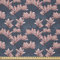 ABAKUHAUS Blumen Stoff als Meterware, Magnolia Blumen Japan, Microfaser Stoff für Dekoratives Basteln, 1M (230x100cm), Dunkelblau Korallenrot