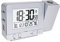 Queta Projektionswecker Digital Uhr mit Zeit Temperatur Projektion, mit Dual-Alarm, Luftfeuchtigkeit, Snooze, Timer, Kalender, USB-Anschluss (Silber)