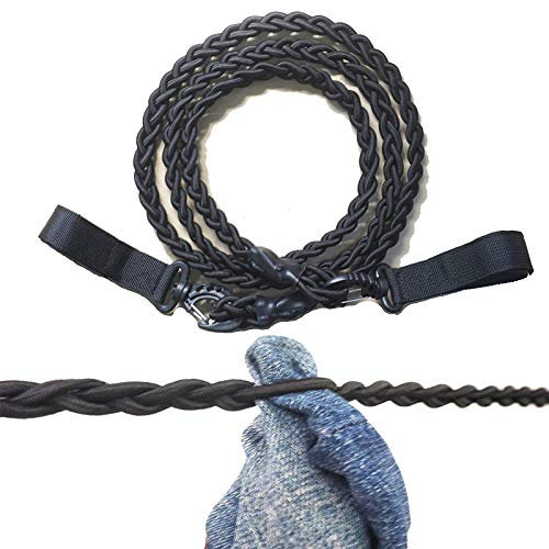Cuerda de viaje con tres cuerdas trenzadas,cuerda elástica ajustable, tendedero para lavar la tendedera,para hotel,camping,uso en interiores y exteriores,ropa seca en cualquier lugar sin usar pinzas