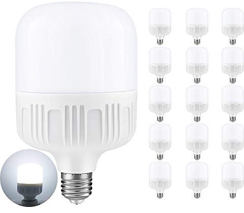 Mengjay E27 LED Kaltweiß 26W LED E27 Glühbirne Ersetzt 250W Glühlampe 2600lm, E27 LED Birnen 6000K, No Flicker,AC 220VV, 360° Abstrahwinkel, Nicht Dimmbar - 15 Stück