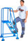 The Workplace Depot Mobile Safety Steps with Handrail and Cupped Feet -Durable Steel Frame for Industrial and Commercial Use (3 Tread)