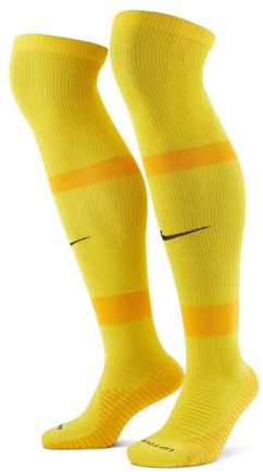 NIKE, Matchfit, Calcetines De Fútbol, Tour Amarillo/Universidad Oro/Negro, L, Unisex-Hijo