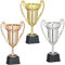 Relaxdays Trophée, Lot de 6, Sport et fête, Coupe sans Inscription à Anse, Plastique, 22,5 x 13,5 x 8,5 cm, Multicolore