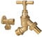 Garden Brass Water Bib Tap with Brass Wall Plate Fixture,Outside 1/2 BSP