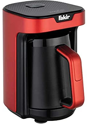 Fakir 9257001 Kaave Mono - Türkische Mokka-Maschine für Zuhause & das Büro I Elektrische Kaffeemaschine mit Messlöffel I One-Touch-Control I 280 ml Behälter für 4 Tassen I Rot I 535 Watt