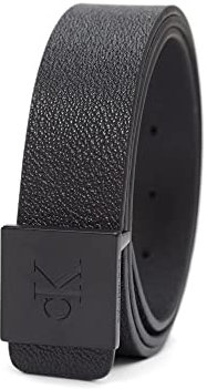 Calvin Klein Lässiger Herren-Gürtel mit Plakettenschnalle und Logo-Behandlung, Schwarzes Quadrat, X-Large (42-44)