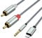 Cable Lightning a RCA, Conector Jack de 3,5 mm a Dos Conectores RCA, Cable de Audio Con Revestimiento de Nailon, Conector Dorado, Compatible Con iPhone, Para Altavoces