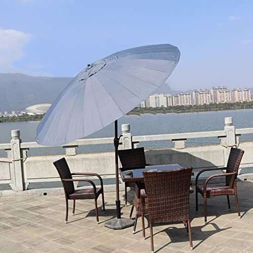 JJ Home Wasserdichter Terrassenschirm für den Außenbereich, ø 300 cm, Knickbar Verstellbarer Shanghai-Gartenschirm, Markttisch-Sonnenschirm, Druckknopf-Neigbar (Color : Gray)