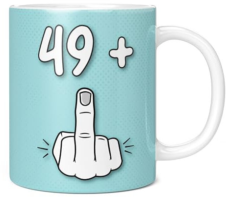 Mug Monster - 50th Birthday Mug, I Am 49 + 1, Gift for 50 Year Old, Novelty Mug - Ceramic Coffee Mug/Cup, Gift for Men or Women, Extra Large and Giant Mug Available, 11oz White Mug