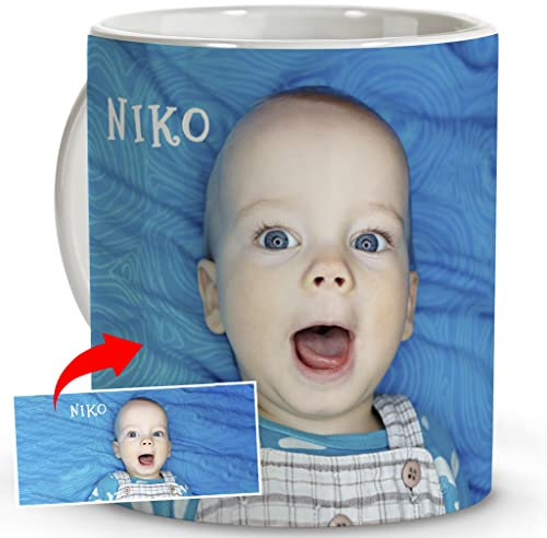 LolaPix Taza Personalizada con Foto y Texto. Regalos personalizados con foto. Regalo Original Personalizable. Regalos para Mi Novia Cumpleaños. Caneca. Taza Blanca.