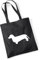Huuraa Jutebeutel Dackel Silhouette Geschenk 10 Liter Black Baumwolle Dackel Präsent