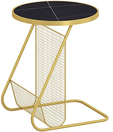 Table d'appoint en Panneau de Roche de Balcon, Table d'angle de canapé en Verre, Table de Chevet (D)