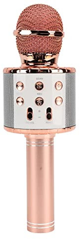 Alomejor Bluetooth-Kondensatormikrofon, HiFi-Stereo-Sound, Rauschunterdrückung, 100 Hz-10 kHz, Lange Akkulaufzeit, Kabelloses Bluetooth-Karaoke-Mikrofon für Konzertübertragung (Roségold)