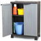 Tidyard Gartenschrank mit 2 Türen und 2 Fachböden Geräteschuppen Kunststoffschrank Spindschrank Schrank Spind Terrassenschrank Balkonschrank Kunststoff 68x39x92 cm