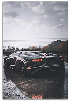 HALOUB Supercar Poster für Lamborghini Aventador Sportauto, dekoratives Gemälde, Leinwand, Wand- und Kunstbild, Familien-Schlafzimmer, 60 x 90 cm