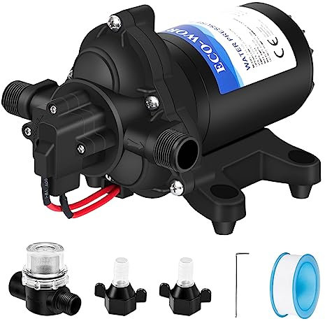 ECO-WORTHY RV Water Pump 12Volt 3.5GPM 50PSI 12V Fresh Diaphragm Pump with Pressure Switch and Self-Priming for RV Yacht Garden Sprayer Food Truck