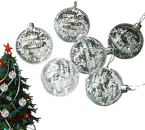Kugel Ornamente für Weihnachtsbaum | Christbaumkugel Dekorationen | Dekokugeln für Baum, klare Kugel Christbaumschmuck, einfach aufzuhängen Lear-au
