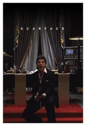 DEZARO Scarface – Filmposter auf Leinwand, Poster, Wandkunst, Dekor, Bild, Gemälde für Wohnzimmer, Schlafzimmer, Dekoration, ungerahmt, 30 x 45 cm