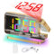 U-picks Projection Alarm Clock,Digital Alarm Clock,7.4LED Mirror Clock with 180°Rotating Projector,11 RGB Color Digital Display,10 Color Night Light,5 Level Volume Table Clock For Children,Girls Kids