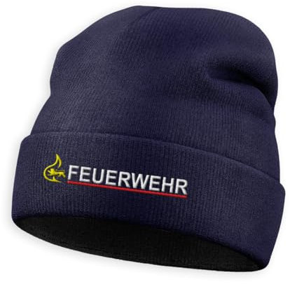 BACKDRA 3M Thinsulate Wintermütze Bestickt Feuerwehr + Baden-Württemberg Emblem Stauffer Löwe