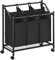 SONGMICS Wäschekorb mit Rollen, Wäschesammler mit 3 abnehmbaren Wäschesäcken, Wäschewagen, für Waschküche Schlafzimmer Badezimmer, 3 x 45 L, tintenschwarz RLS102B01