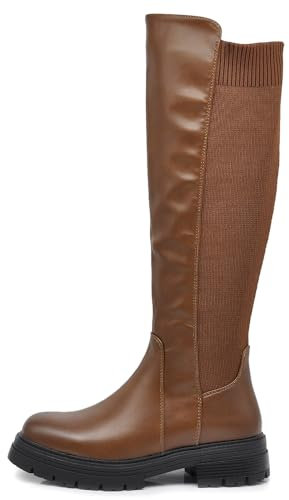 IF Fashion Stivali Scarpe da Donna Tessuto Stretch Polpaccio Elasticizzato G670 Camel N.38