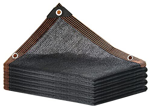 Tenda parasole rettangolare nera, 5 x 8 m, 70% protezione UV, con occhielli, per serra, giardino, pergola, cortile e ombreggiatura del tetto