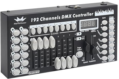 DMX Controller console DMX, console DMX512 canali, pannello controller per la modifica del programma di illuminazione palcoscenico (nero)