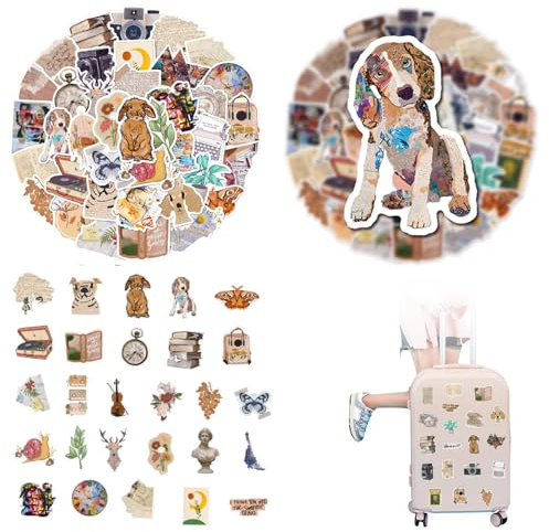 50 Stück Vintage Aufkleber,Vintage Stickers Aesthetic Aufkleber, Retro Vinyl Aufkleber,Ästhetische Aufkleber Für Wasserflasche Für Handytaschen Laptop Skateboard Sportflasche Koffe.