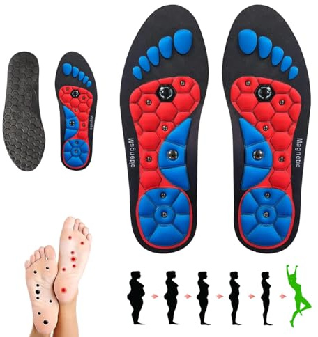 Akupressur Einlegesohlen,Akupunktur Matte Orthopädische Einlegesohlen Schuheinlagen Orthopädische Magnetische Einlegesohlen für Schmerzende füße mit Magnetischen Akupressur(35-39,S)