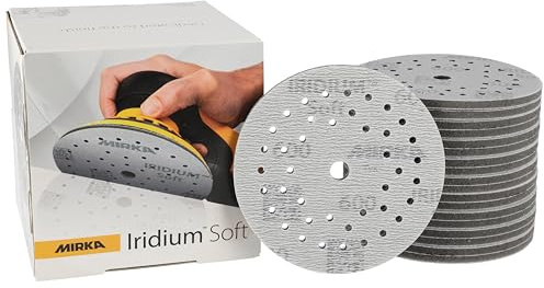 Mirka Schleifscheiben Iridium Soft Ø 125 mm Korn P600 Klett Multifit 20 Stk | Schaumbasiertes Schleifmittel für präzises Finish Klarlackschliff Hand- und Maschinenschliff Karosseriereparatur