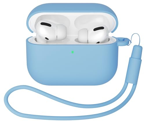 Mocarheri Case Cover Compatible with AirPods Pro 3 (2025), Protective Silicone Case for AirPods Pro 3nd, Soft Skin Front LED Visible Silicone Case, Sky Blue