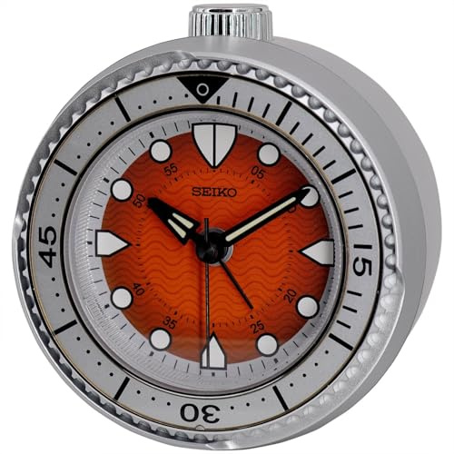 Seiko Clocks Wecker Silber-orange