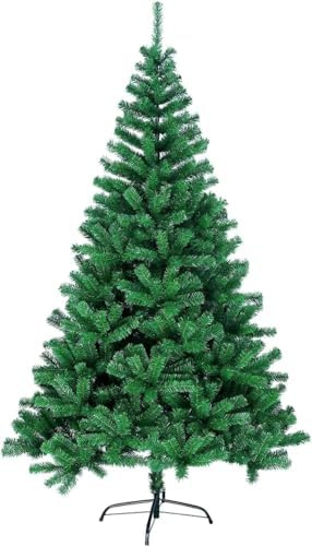 azorex Árbol de Navidad Artificial 120-240 cm Árbol Material Fibra Natural Verde con Soporte de Pie Metálico Material PVC Fácil Montaje Decoración Exterior/Interior (Verde Natural, 210 cm)