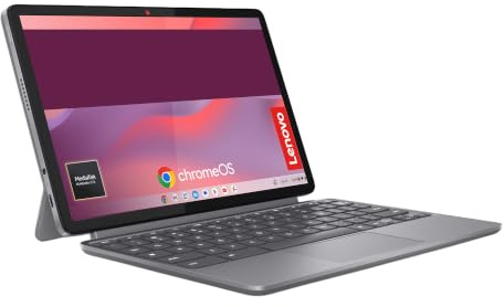 Lenovo Duet Chromebook 11” Touch IPS, Memoria 64GB, RAM 4GB, Chrome OS, Folio Stand e Tastiera inclusi, Notebook e Tablet Convertibile per Studio e Lavoro, MediaTek Kompanio 838