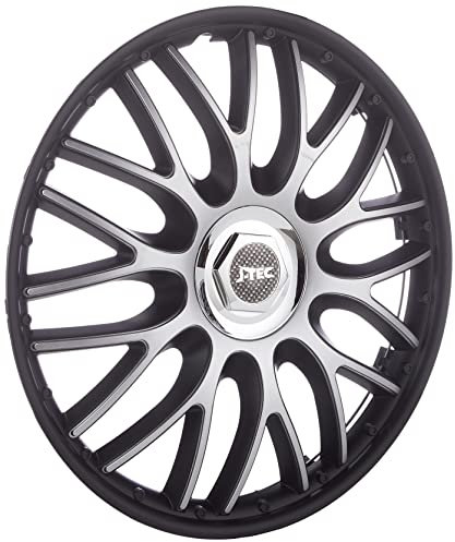 Satz J-Tec Radzierblenden Orden 16-Zoll Schwarz + Chrom Ringe