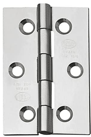 Amig - Pack de 2 Bisagras Fijas sin Remate - 70 x 50 mm - Modelo 2002 - Acero Inoxidable 18/8 - Canto Cuadrado - Fácil Instalación y Uso - Gran Fijación para tu Mobiliario - Bricolaje