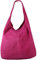 Freyday Sac à main en cuir pour femme - Sac à main en daim - Aspect métallique - - rose bonbon,