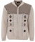 Men Knitted Cardigan Zip Front Chunky Cable Knit with Front Pockets, Medium, Beige Mix