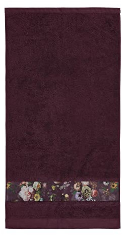ESSENZA Handtuch Fleur Plum, 60x110 cm - 97% Baumwolle, 3% Polyester - Blumen Pfingstrosen Tulpen