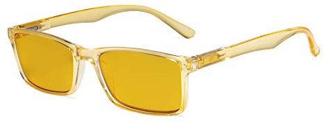 Eyekepper Computer Glasses - Blue Light Blocking Readers with Amber Tinted Filter Lens - Stylish Reading Glasses - Yellow +1.50
