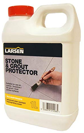 Nassboards – Larsen Stone & Grout Protector – Clear-Drying, High-Performance, Advanced Stain Resistant Impregnating Sealer– Protective, and Weather-Resistant Clear-Drying Stone & Grout Protector