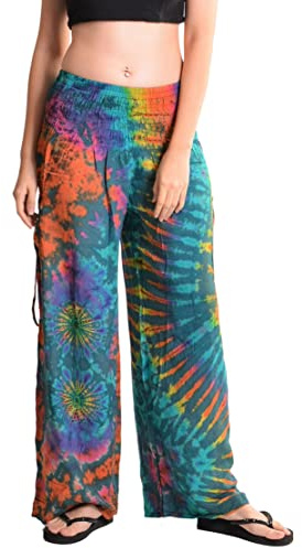 Orient Trail Women's Cold Dyed Wide Leg Palazzo Yoga Tie Dye Pants