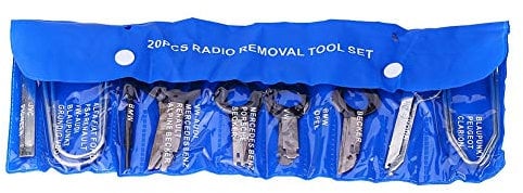Radio Removal Tool,20Pcs 100% Carbon Steel Removal Tool Set Car Radio Audio Removal Install Key Kit for ford transit mk7 radio removal keys