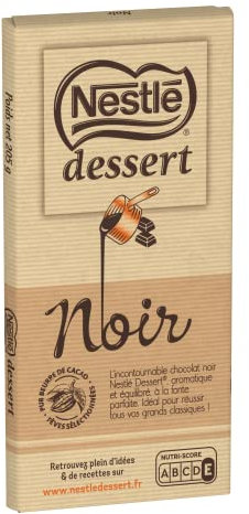 Nestlé Dessert Chocolat Noir à Pâtisser - tablette de 205g
